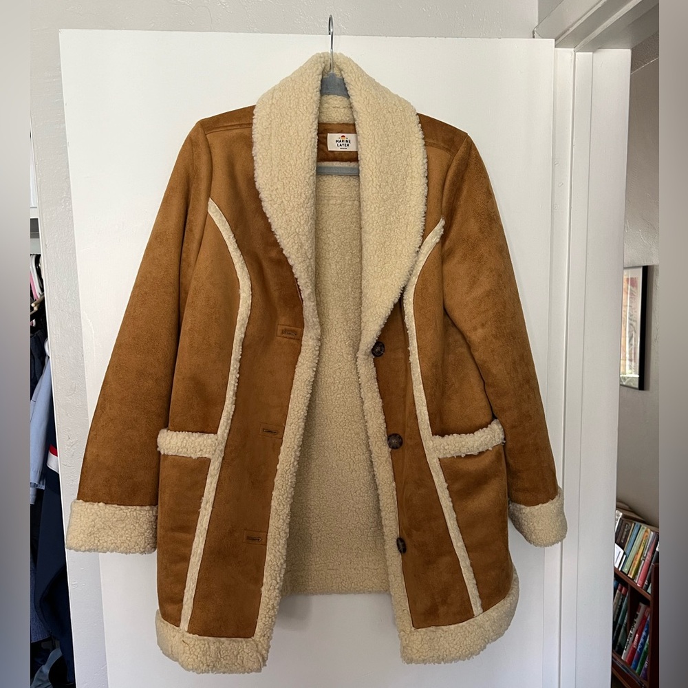Marine Layer Penny Lane Faux Shearling-Lined Coat - Picture 3 of 6